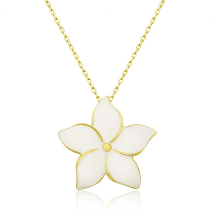Kadın Gümüş Gold Yasemin Çiçeği Kadın Kolye