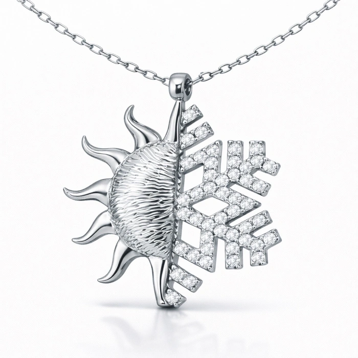 Kadın Gümüş Güneş Kartanesi Bayan Kolye