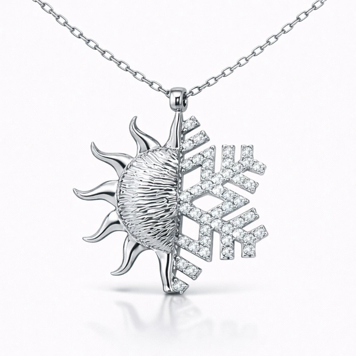 Kadın Gümüş Güneş Kartanesi Bayan Kolye