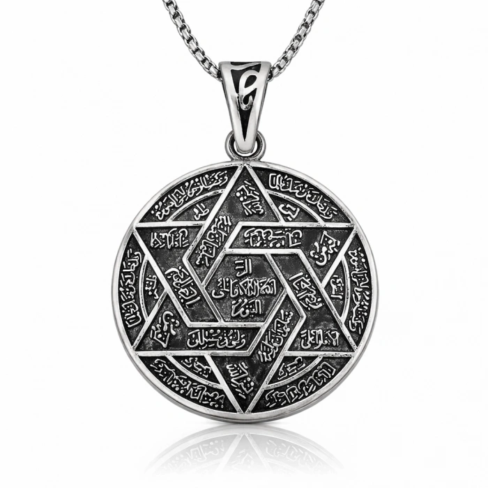 Kadın Gümüş İsmi Azam Duası Kolye