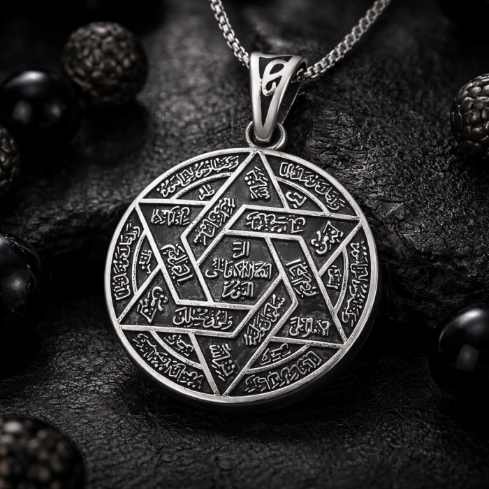 Kadın Gümüş İsmi Azam Duası Kolye