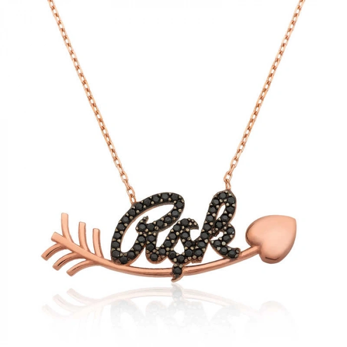 Kadın Gümüş Kalbe Giden Aşk Kolye