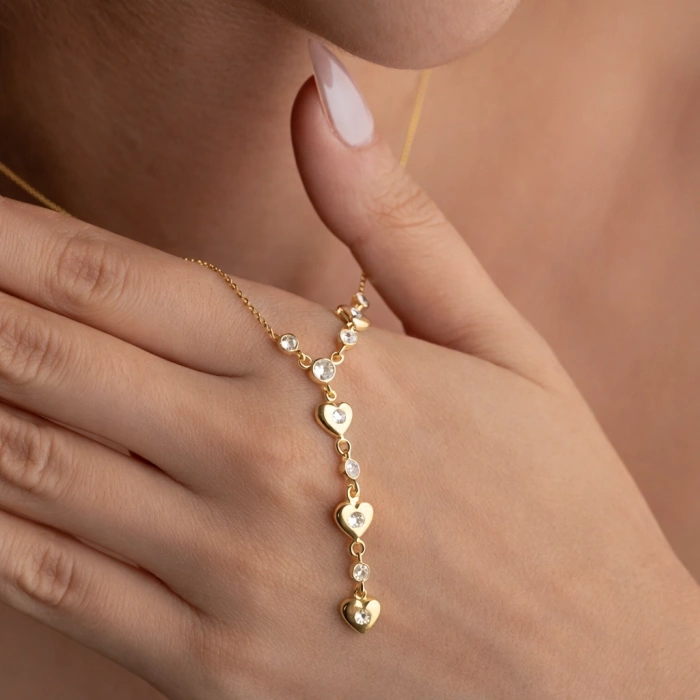 Kadın Gümüş Kalbe Giden Yol Zarif Kadın Kolye