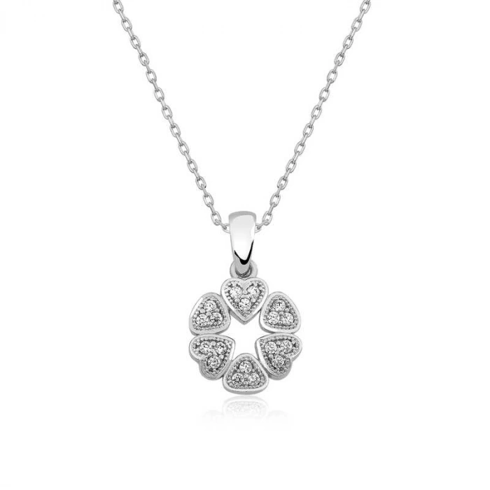 Kadın Gümüş Kalp Çemberi Bayan Kolye