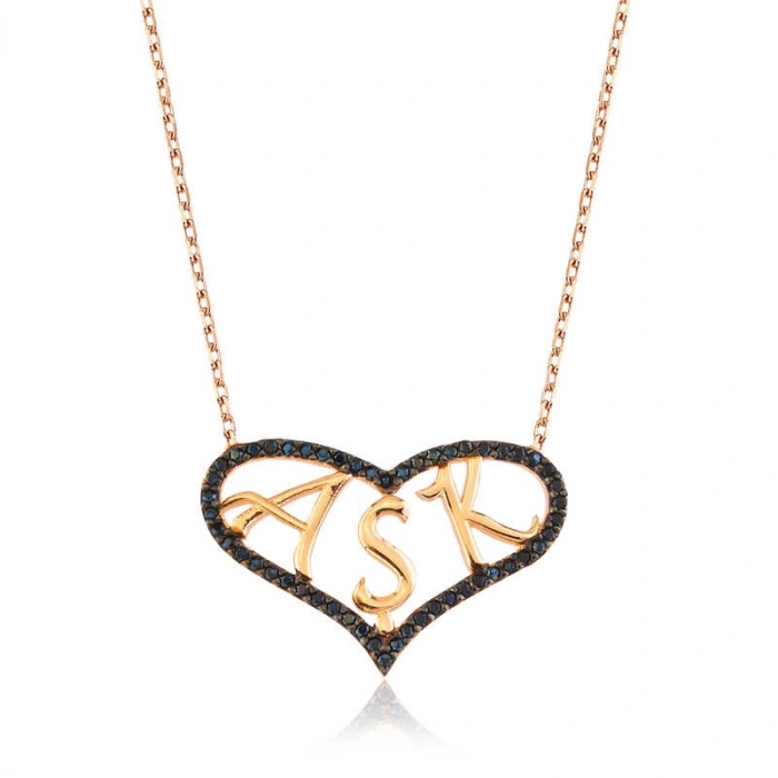 Kadın Gümüş Kalpli Aşk Bayan Kolye