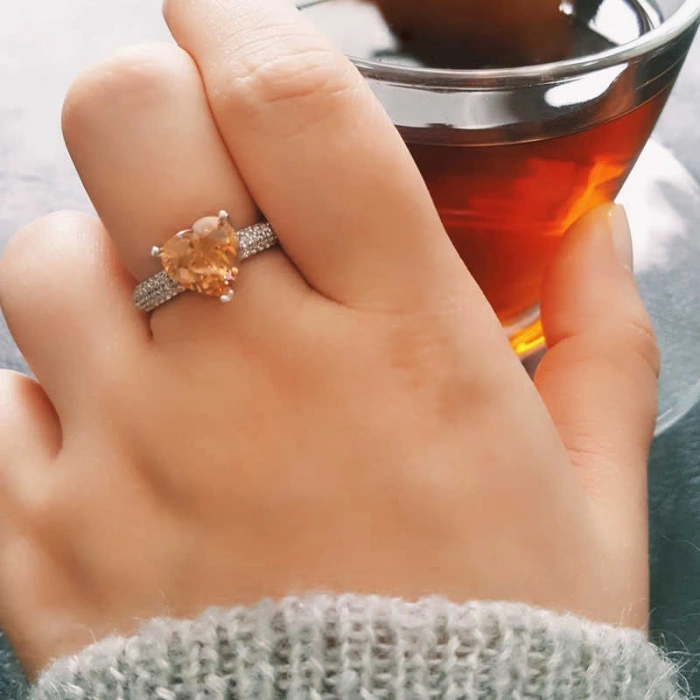 Kadın ​Gümüş Kalpli Bayan Yüzük