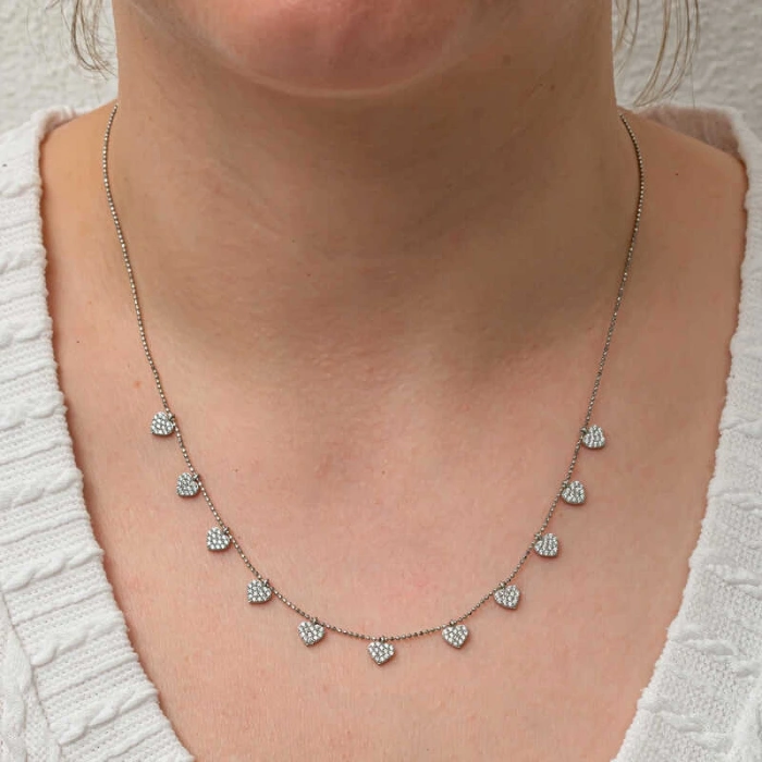 Kadın Gümüş Kalpli Şans Kadın Kolye