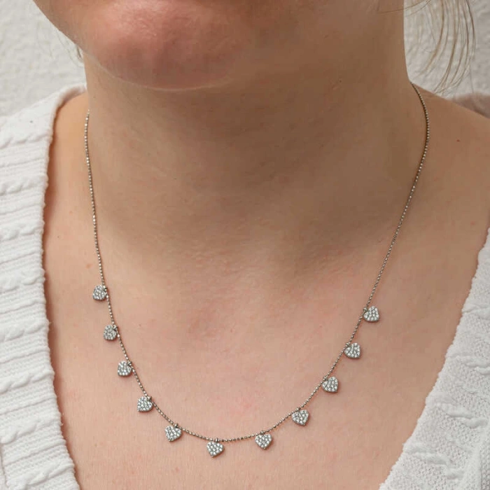 Kadın Gümüş Kalpli Şans Kadın Kolye