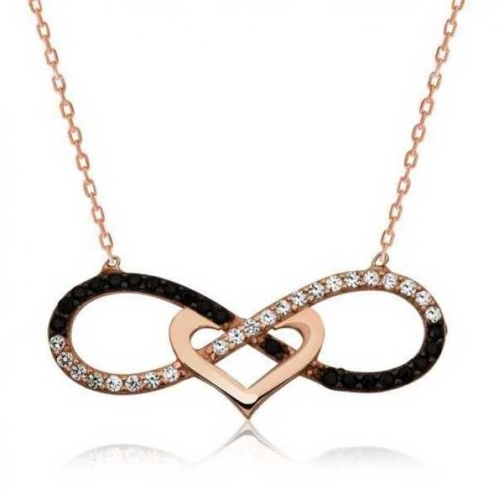 Kadın Gümüş Kalpli Sonsuzluk Bayan Kolye