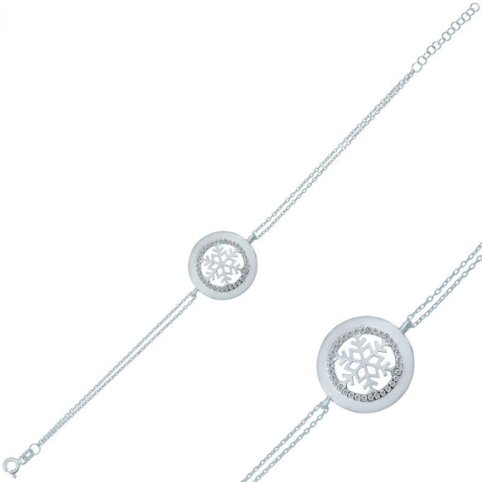 Kadın Gümüş Kar Tanesi Bayan Bileklik