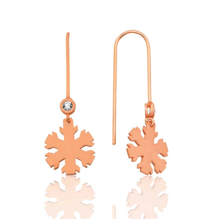 Kadın Gümüş Kar Tanesi Küpe