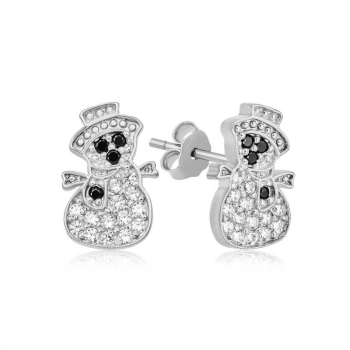 Kadın Gümüş Kardan Adam Kadın Küpe