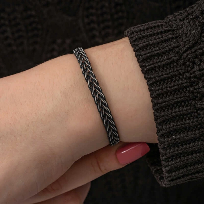 Kadın Gümüş Kazaziye Örgü Bileklik