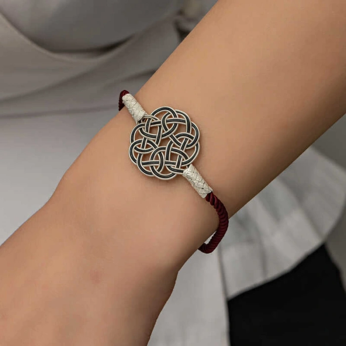 Kadın Gümüş Kazaziye Örgü Bileklik