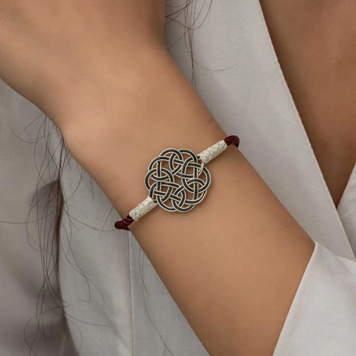 Kadın Gümüş Kazaziye Örgü Bileklik