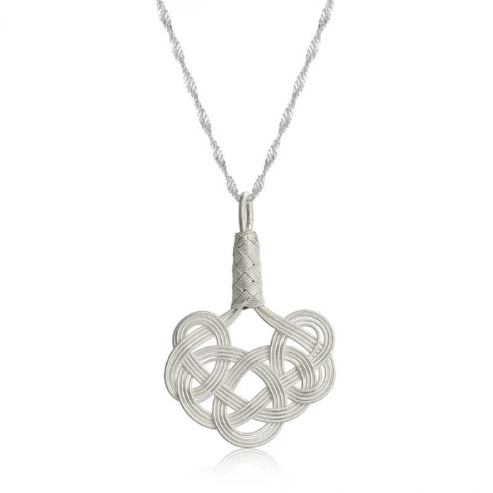 Kadın Gümüş Kazaziye Örgü Kadın Kolye