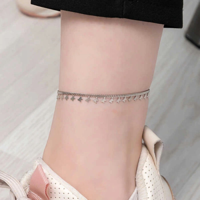 Kadın Gümüş Kelebek Halhal