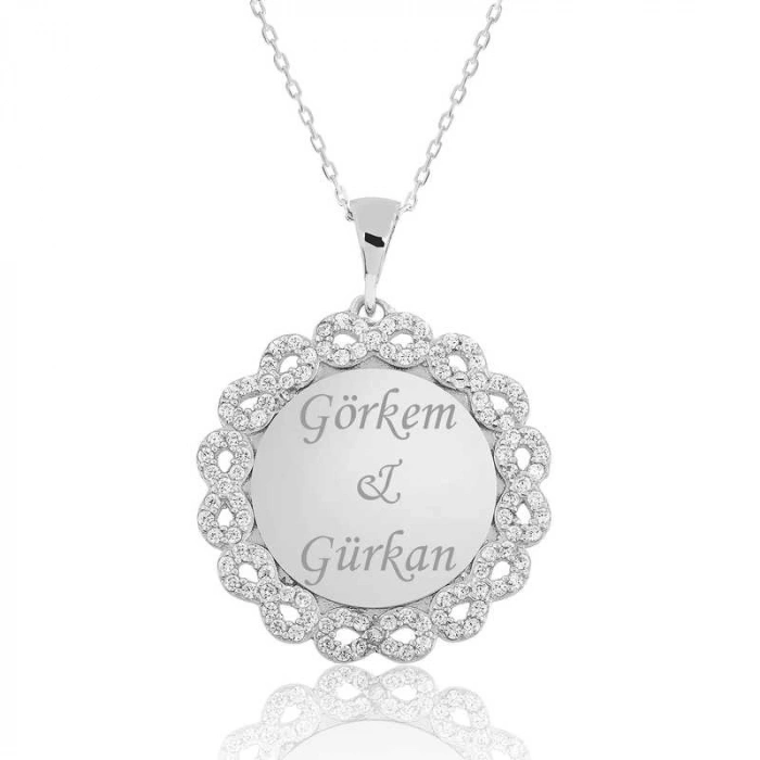 Kadın Gümüş Kişiye Özel Sonsuzluk İsimli Kolye