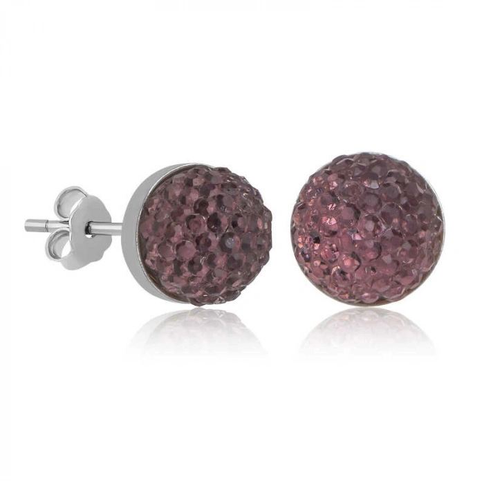 Kadın Gümüş Kristal Çivili Kadın Küpe