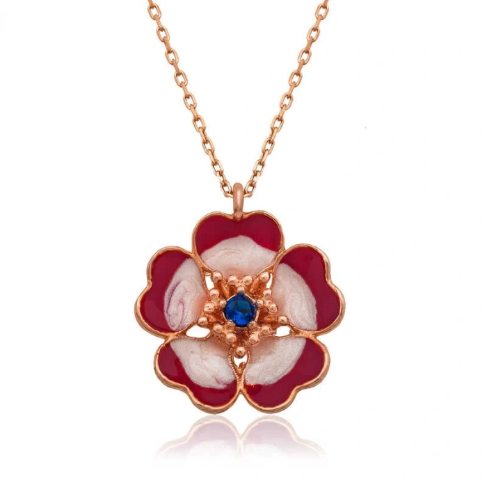 Kadın Gümüş Manolya Çiçeği Bayan Kolye