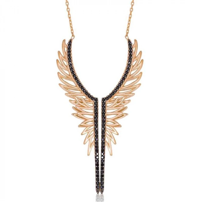 Kadın Gümüş Melek Kanadı Bayan Kolye