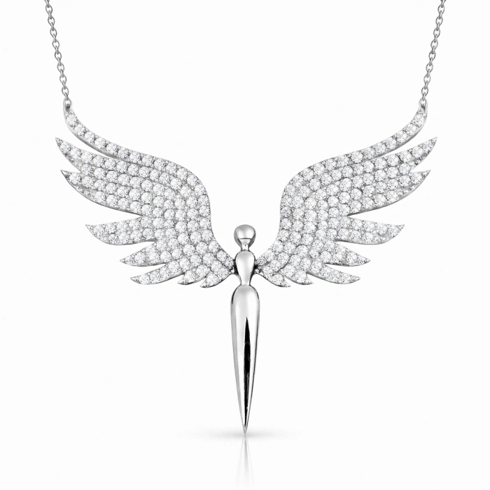 Kadın Gümüş Mikail Meleği Bayan Kolye