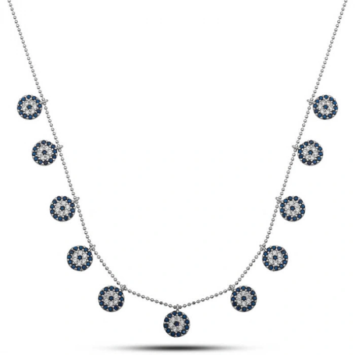 Kadın Gümüş Nazarlı Şans Kadın Kolye