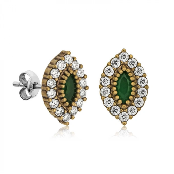 Kadın Gümüş Otantik Mekik Çivili Bayan Küpe