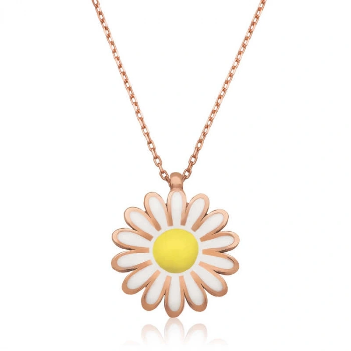 Kadın Gümüş Papatya Bayan Kolye