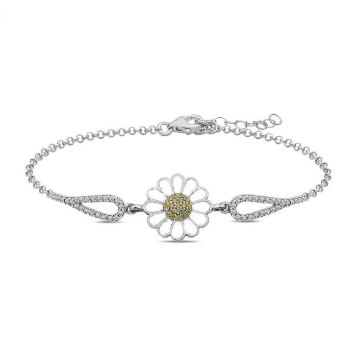 Kadın Gümüş Papatya Bileklik