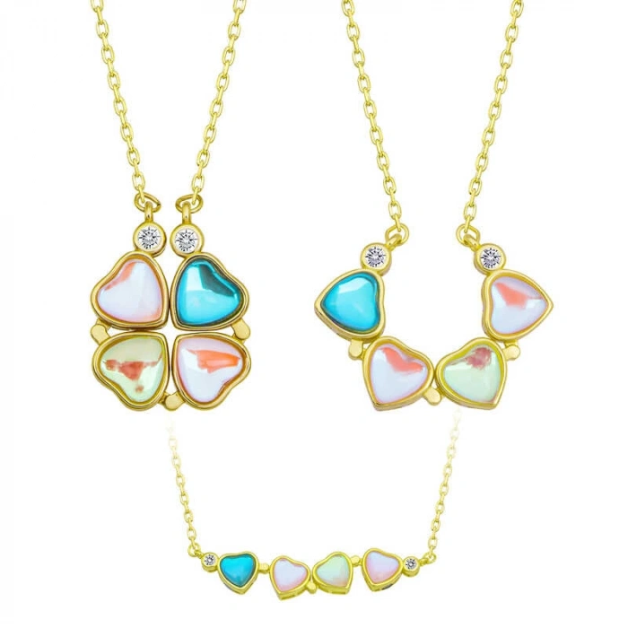 Kadın Gümüş Renkli Açılabilen Yonca Kadın Kolye