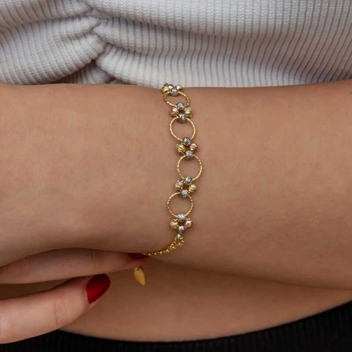 Kadın Gümüş Renkli Halka Dorika Kadın Bileklik