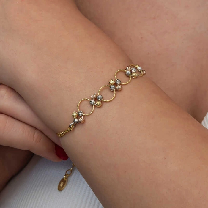 Kadın Gümüş Renkli Halka Dorika Kadın Bileklik