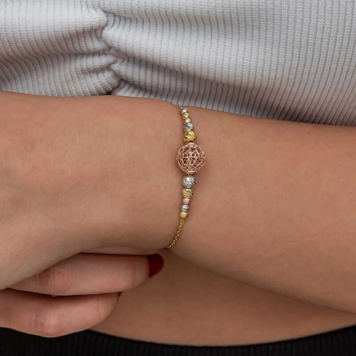 Kadın Gümüş Renkli Top Dorika Kadın Bileklik