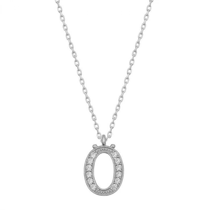 Kadın Gümüş Rodyum Ö Harfi Kadın Kolye