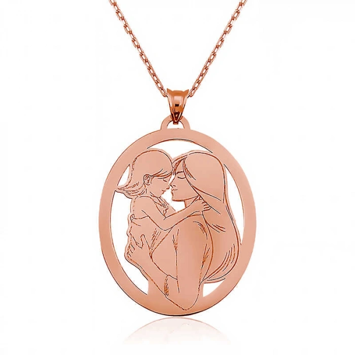 Kadın ​Gümüş Rose Anne Kız Kolye