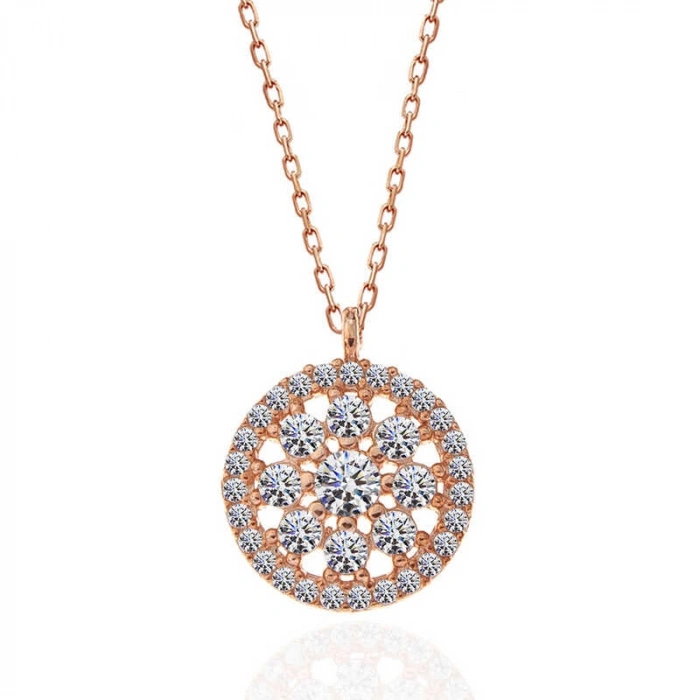 Kadın ​Gümüş Rose Çiçek Kadın Kolye