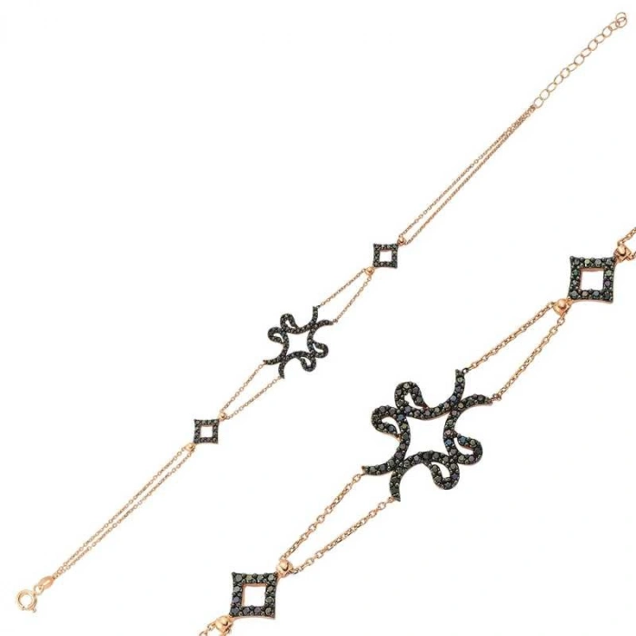 Kadın Gümüş Rose Dört Vavlı Bayan Bileklik