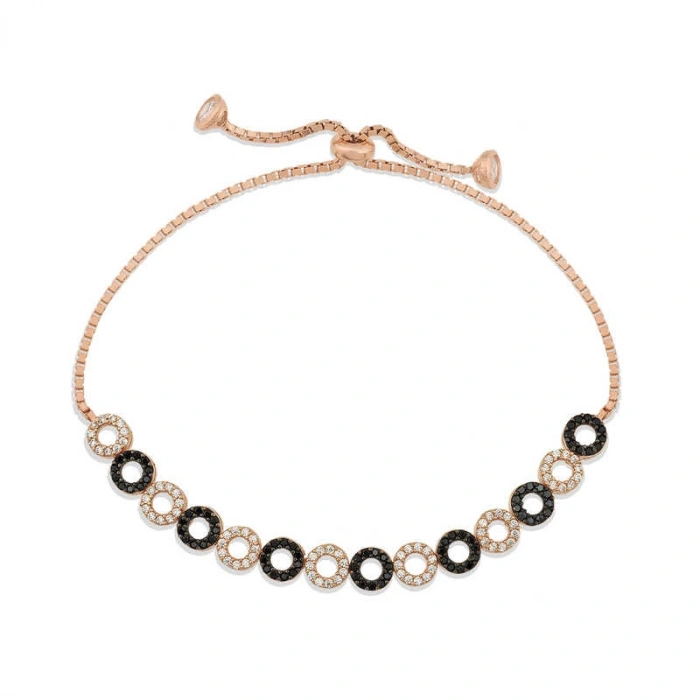 Kadın Gümüş Rose Halka Asansör Bileklik