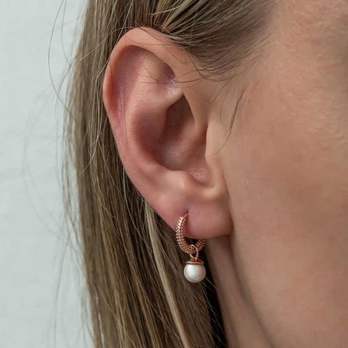 Kadın Gümüş Rose İnci Kadın Küpe