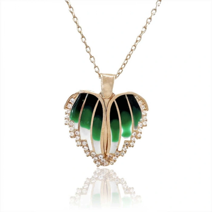 Kadın Gümüş Rose Kalpli İsimli Bayan Kolye