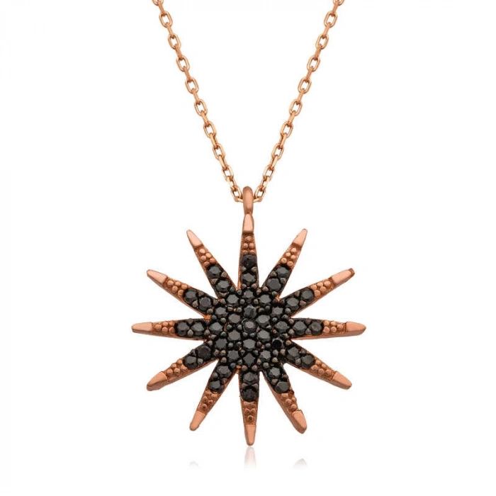 Kadın Gümüş Rose Kutup Yıldızı Bayan Kolye