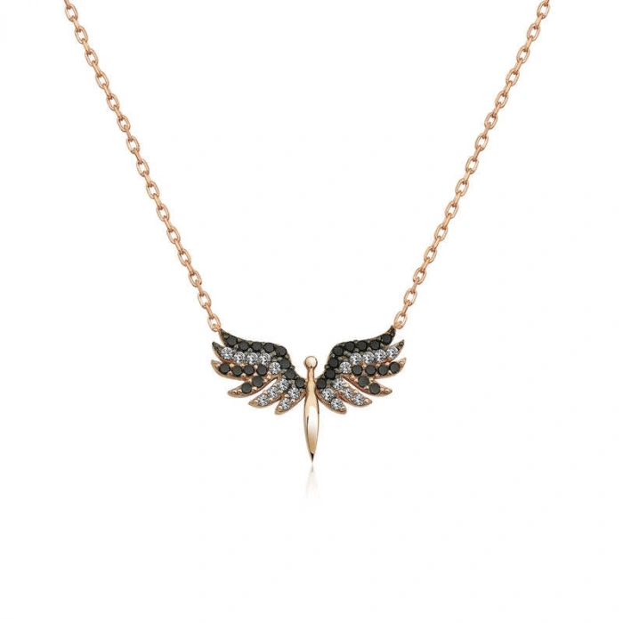 Kadın ​Gümüş Rose Mikail Meleği Bayan Kolye