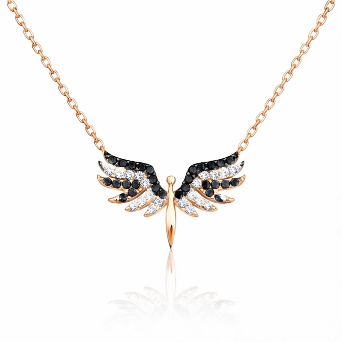 Kadın ​Gümüş Rose Mikail Meleği Bayan Kolye