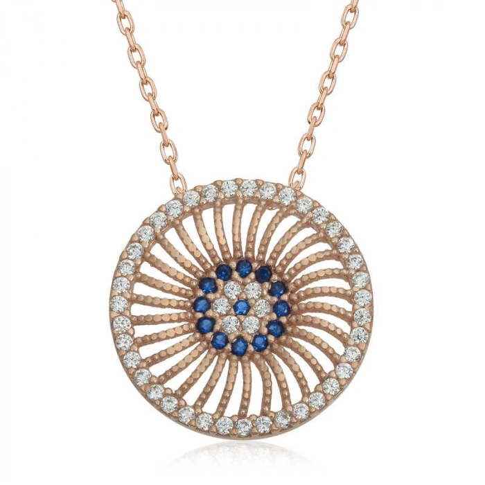 Kadın ​Gümüş Rose Nazar Kadın Kolye