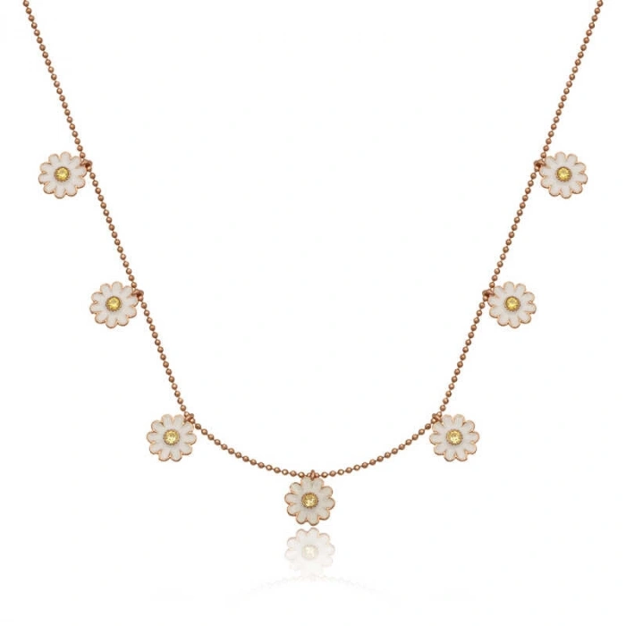 Kadın Gümüş Rose Papatya Şans Kadın Kolye