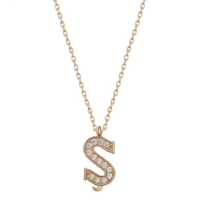 Kadın Gümüş Rose Ş Harfi Kadın Kolye