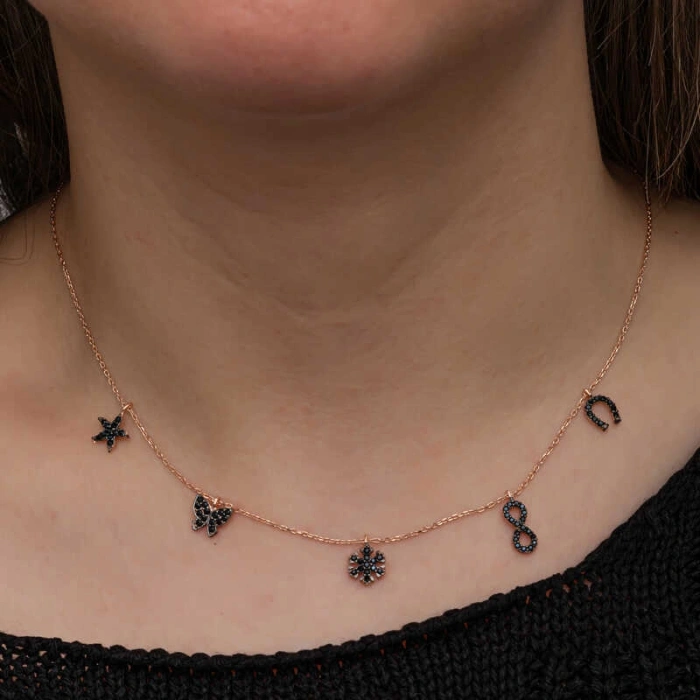 Kadın Gümüş Rose Şans Kadın Kolye