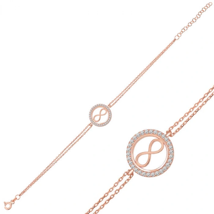 Kadın Gümüş Rose Sonsuzluk Bayan Bileklik