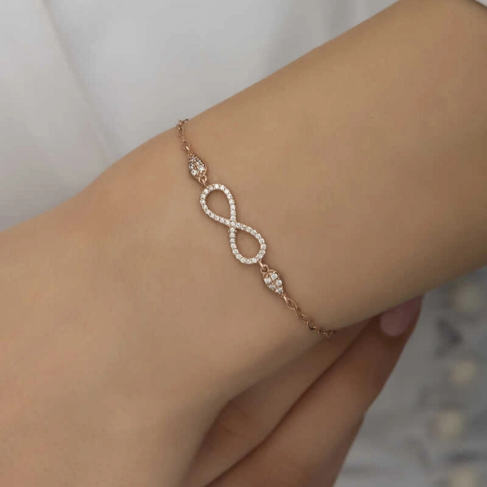 Kadın Gümüş Rose Sonsuzluk Kadın Bileklik